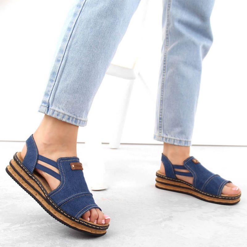 Comfortable Rieker W RKR684 jeans platform sandals Footwear/Lifestyle/Rieker Your Sports Performance