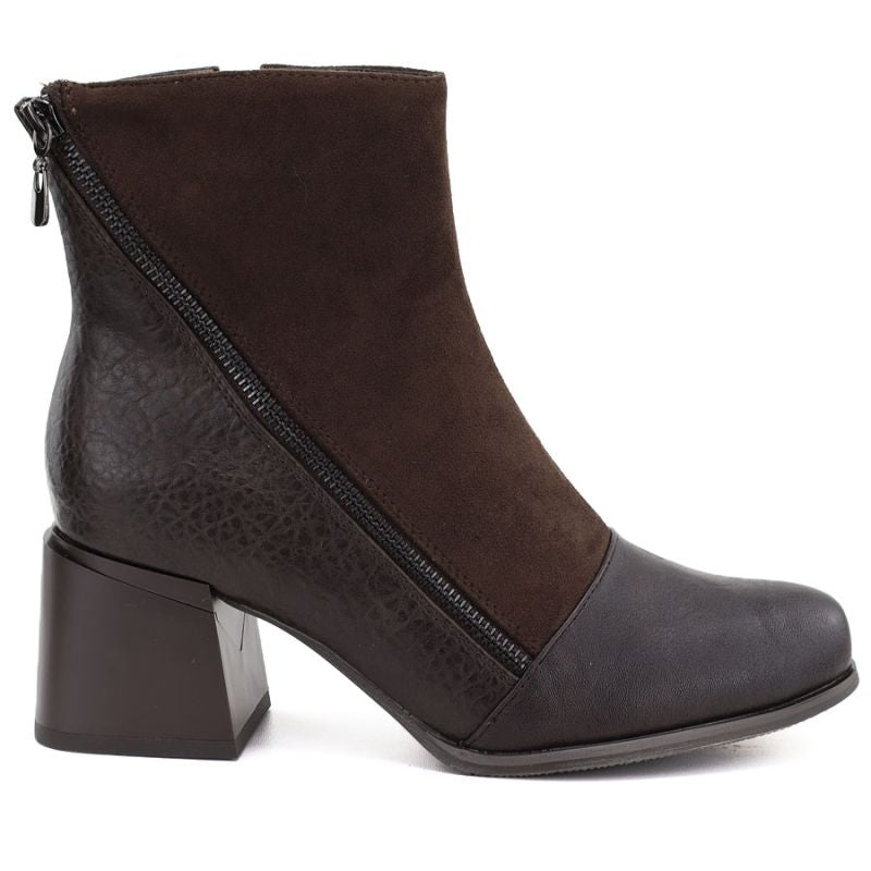 Women's insulated ankle boots with a block heel, chocolate M.Daszyński SA269-5