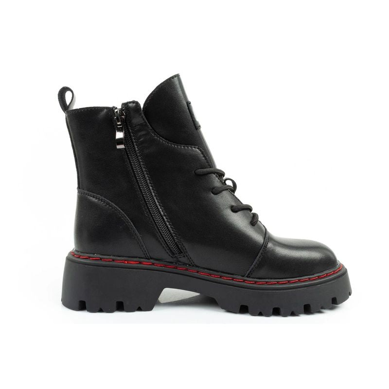Lee Cooper boots, women's boots, leather boots, black, red, warm Lee Cooper