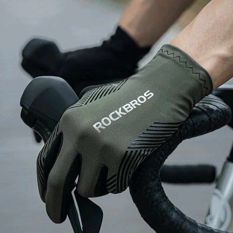 Rockbros 16110006002 shock-absorbing cycling gloves size M - green and black Rockbros