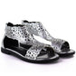 Women's openwork silver sandals M.Daszyński MR24148-2 M. Daszyński
