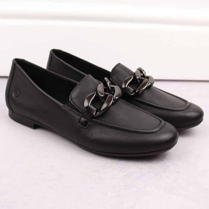 Comfortable leather shoes with a chain Remonte W RKR645, black Footwear/Lifestyle/Rieker Your Sports Performance