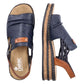 Comfortable women's wedge sandals, blue Rieker 62962-14 Rieker