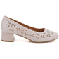 Women's openwork gray Sergio Leone SK180 block heel pumps LEONE