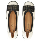Beige patent leather pumps on a block heel Filippo DP6960 Filippo