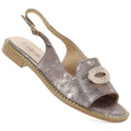 Women's flat sandals with pewter decoration S.Barski 61-6040 S.Barski