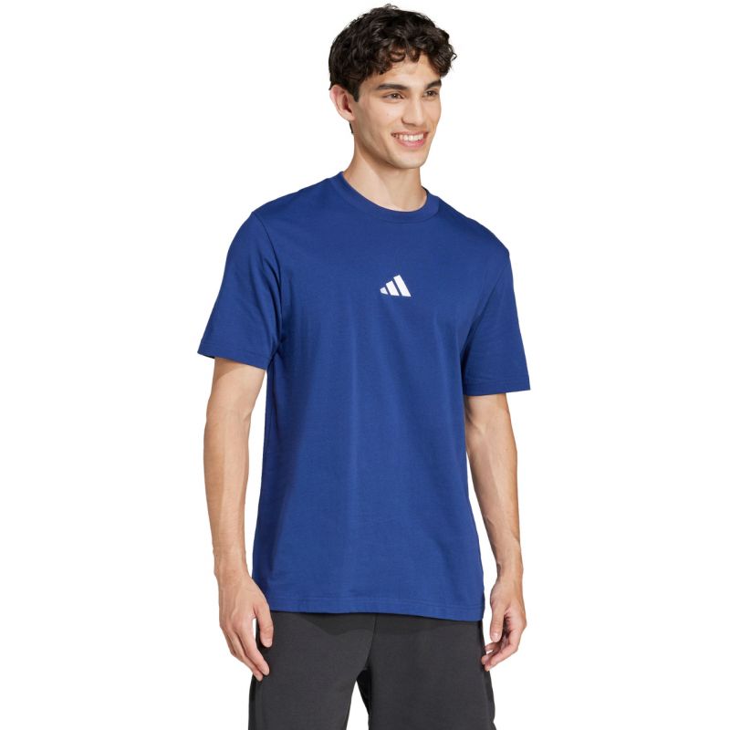 Men's adidas Essentials Small Logo Single Jersey T-shirt blue JF1093 In preparation Adidas