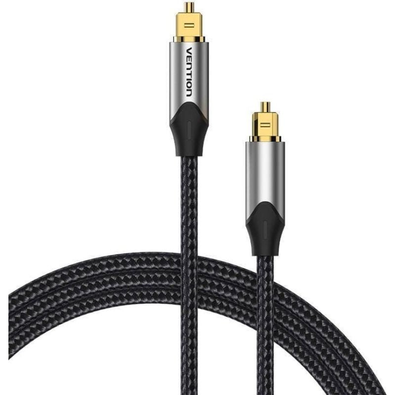 Vention Braided Optical Audio Cable with Aluminum Connector, 5m, Gray Kable i adaptery/Kable optyczne Your Sports Performance
