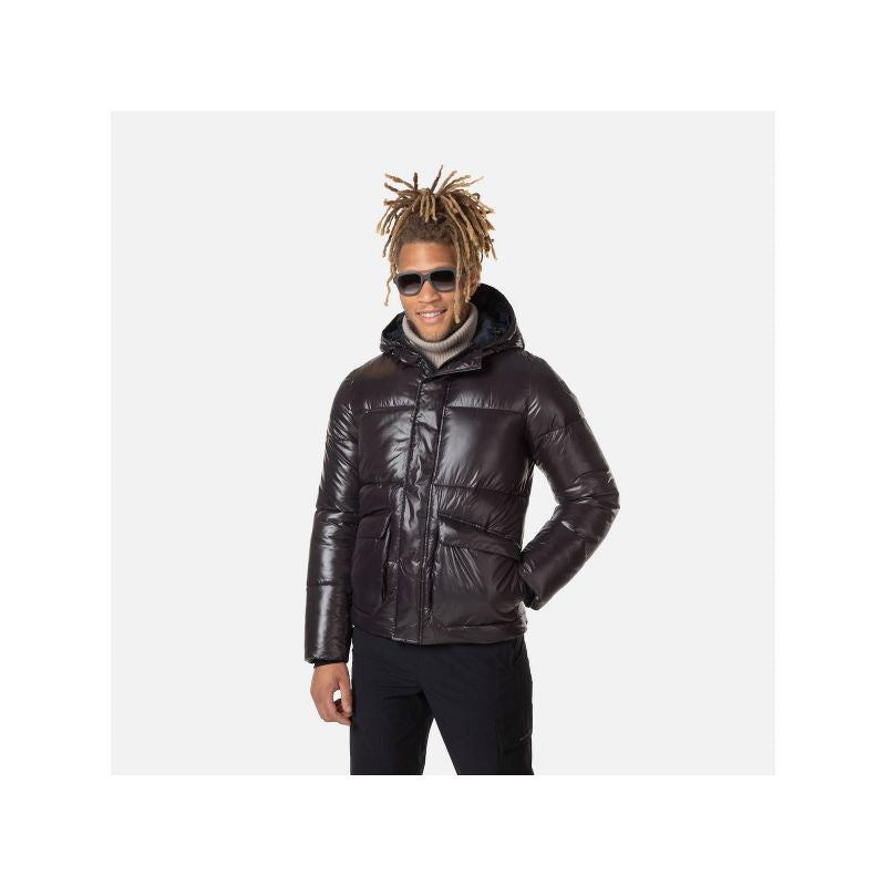 Rossignol Shiny Hoodie Parka Jkt Black Import z PMSport Your Sports Performance