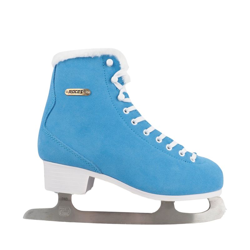 Roces Suede Eco-Fur Figure Skates Blue and White 450702 004 In preparation Your Sports Performance