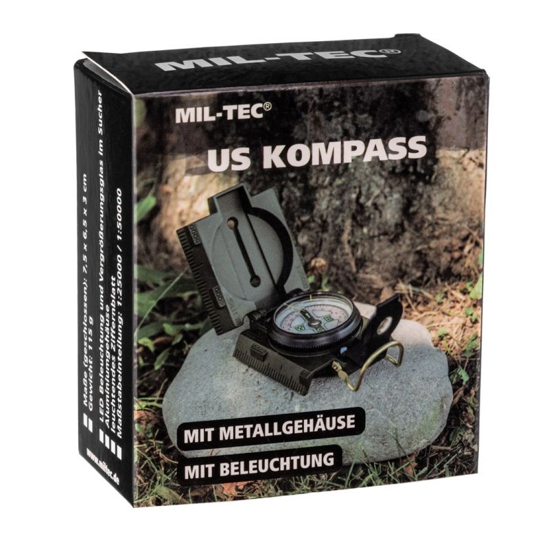 Compass, Mil-Tec US Metal Compass with Backlight Import z Action/Survival/Kompasy i busole Your Sports Performance