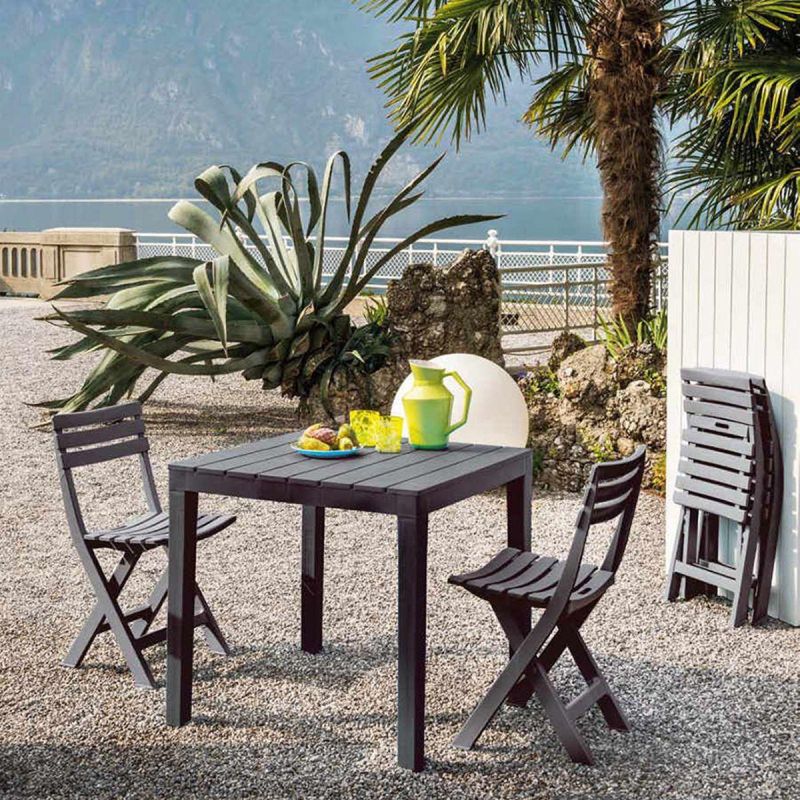 SET OF 4 FOLDABLE PLASTIC CATERING CHAIRS KOMODO ANTHRACITE Home and Garden/Garden Your Sports Performance