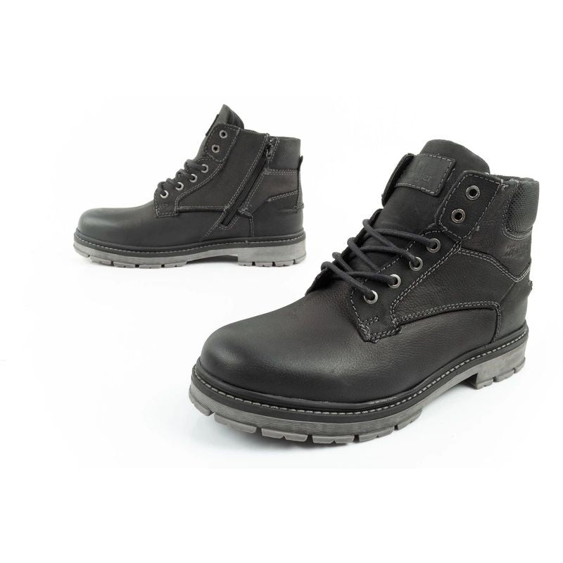 Wrangler Allan Mid men's boots, Chelsea boots, elegant leather, black Wrangler