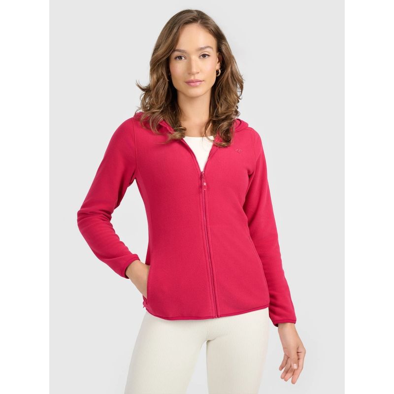 Women's slim fleece jacket with hood 4F 4FRAW25TFLEF495-53S