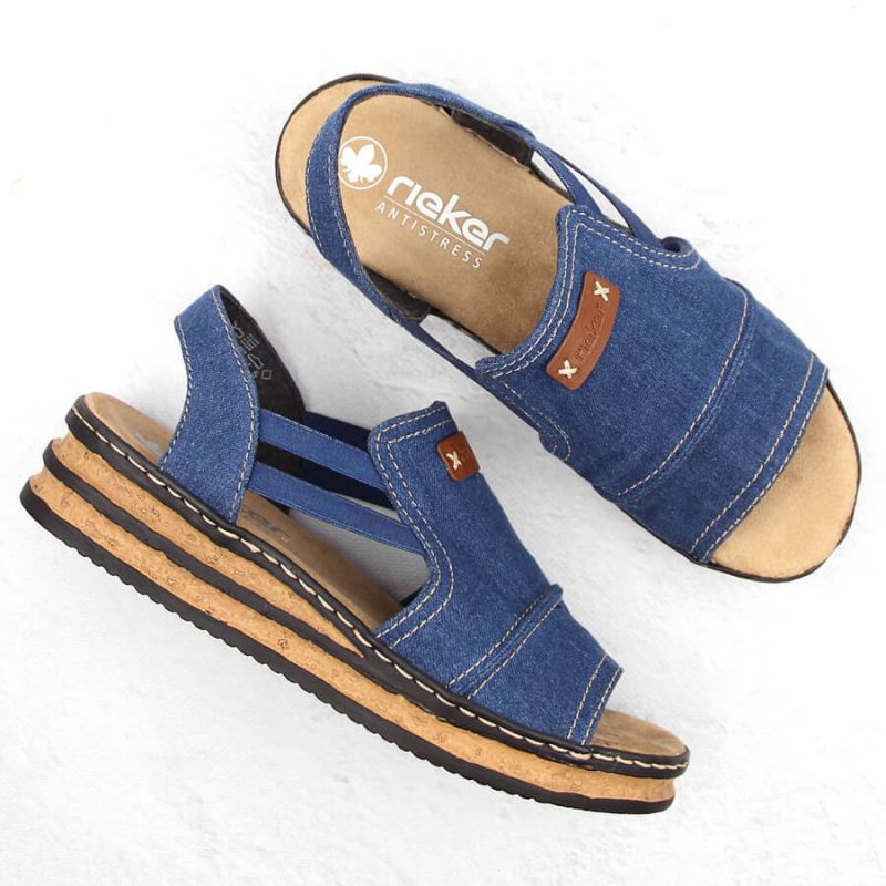 Comfortable Rieker W RKR684 jeans platform sandals Footwear/Lifestyle/Rieker Your Sports Performance