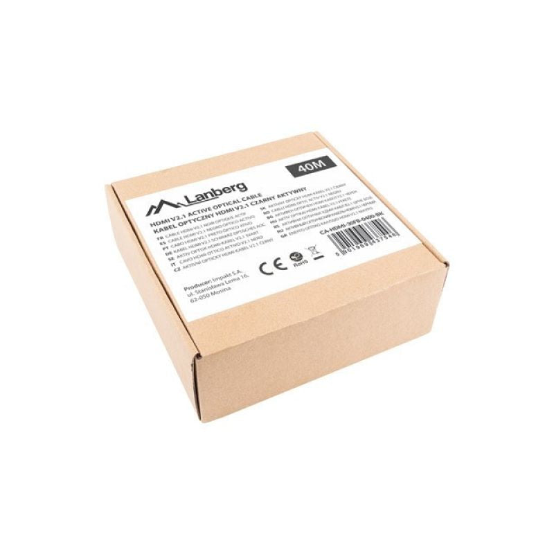 LANBERG HDMI CABLE M/M V2.1 40M 8K OPTICAL AOC CA-HDMI-30FB-0400-BK Kable i adaptery/Kable HDMI Your Sports Performance