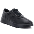 Comfortable black women's leather shoes Vinceza 79367