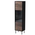 CORTINA display cabinet 53x40x182 black/walnut Bufety i witryny/Bufety i witryny na drewnianej podstawie Your Sports Performance