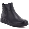 Sergio Leone BT-12-S Black Leather Wedge Ankle Boots