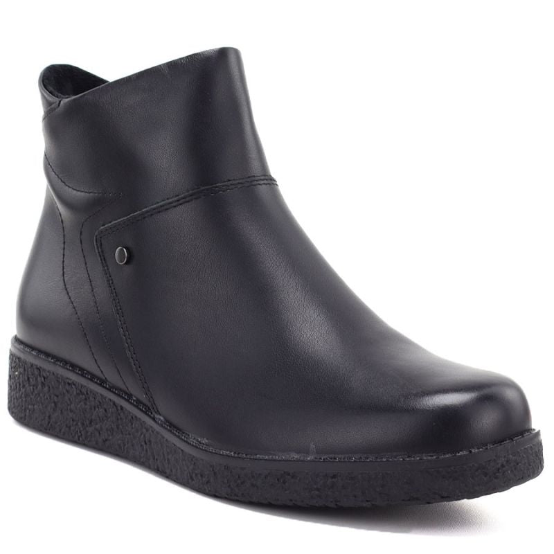 Sergio Leone BT-12-S Black Leather Wedge Ankle Boots