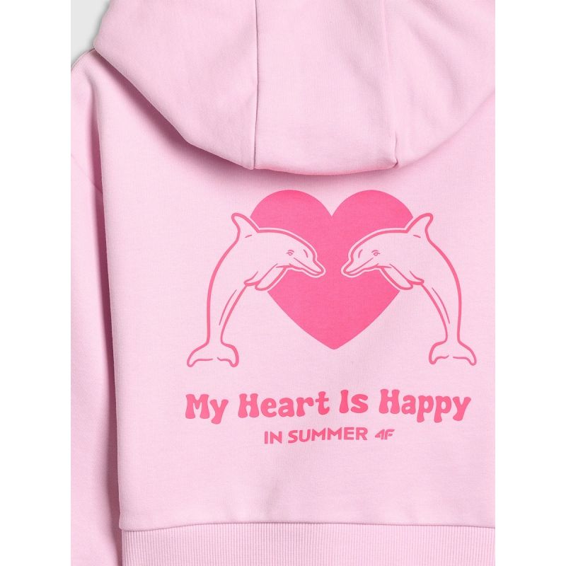 Girls' loose sweatshirt with hood 4F 4FJRSS26TSWSF2936-56S 4f