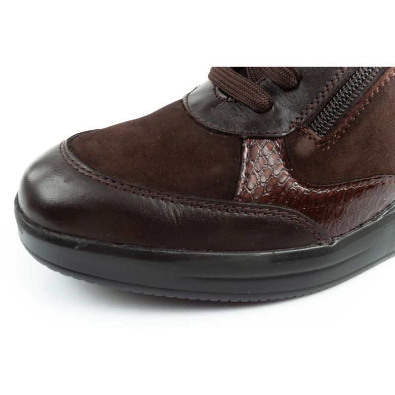 Scholl Emma Laces Women's Sports Shoes Leather Brown Platform Scholl