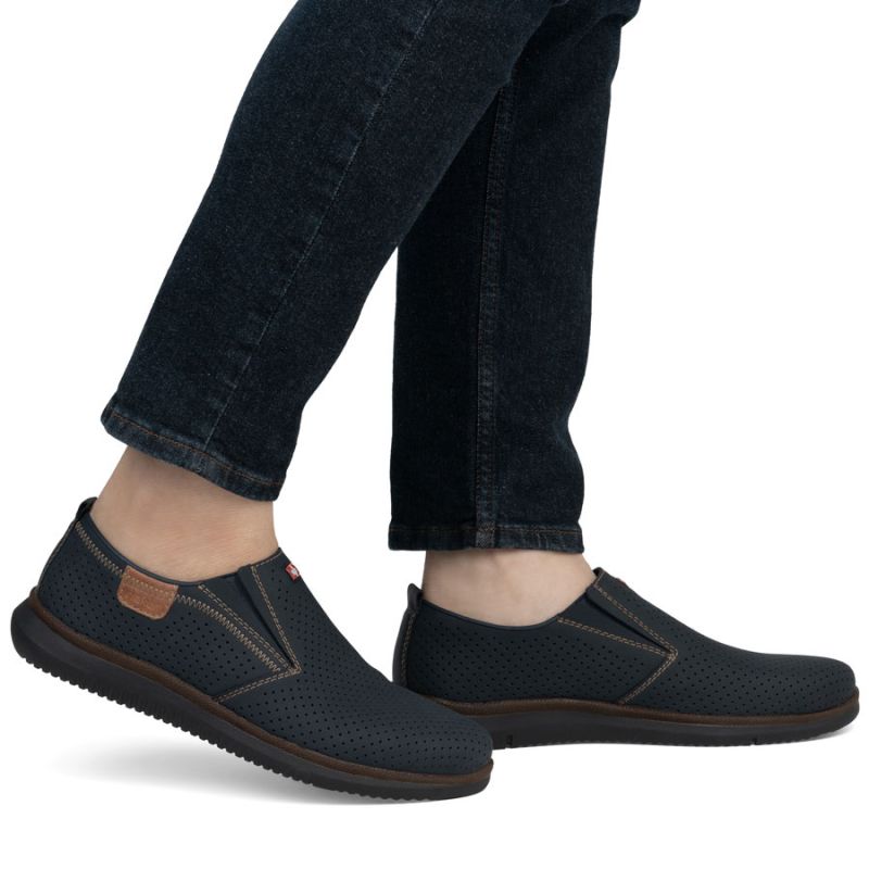 Men's navy blue slip-on shoes Rieker 10452-14 Rieker