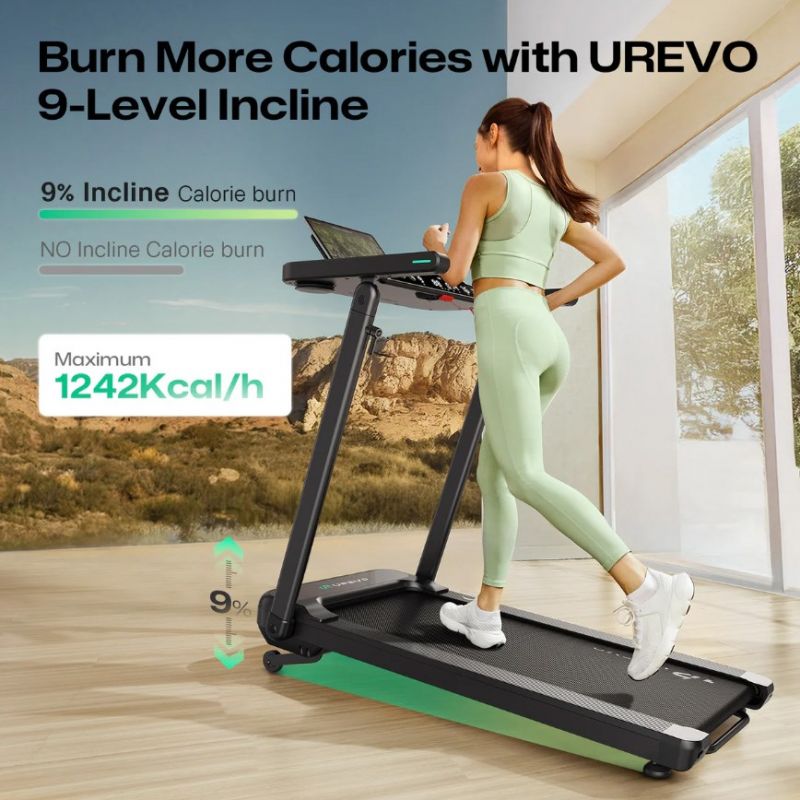 Treadmill with built-in desk for work and exercise UREVO Foldi 3S In preparation Your Sports Performance