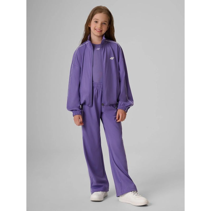 Girls' loose sports sweatshirt without hood 4F 4FJRSS26TSWSF3057-51S