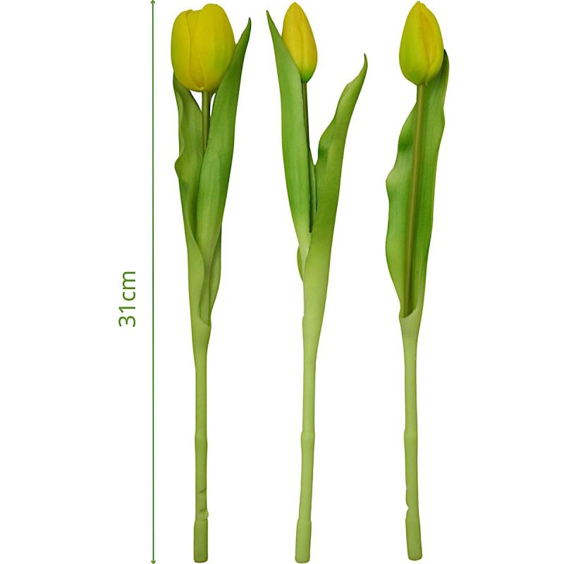 BOUQUET OF 7 YELLOW TULIPS 31 CM LIFE-LIKE SPRING DECORATION Home and Garden/Equipment Your Sports Performance