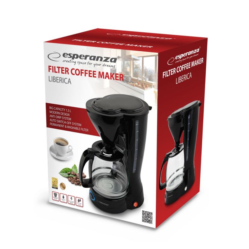 ESPERANZA LIBERICA DRIP COFFEE MACHINE 1.5 L EKC009 AGD - Produkty/Ekspresy do kawy Your Sports Performance