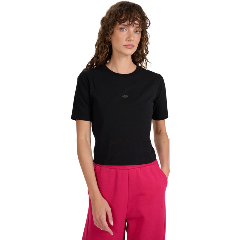 Women's T-shirt 4F F2971 deep black 4FWAW25TTSHF2971 20S In preparation Your Sports Performance