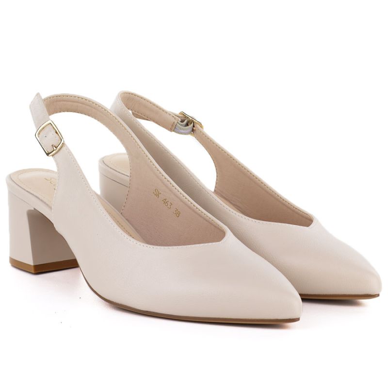 Beige Sergio Leone SK463 women's pumps with a strap LEONE