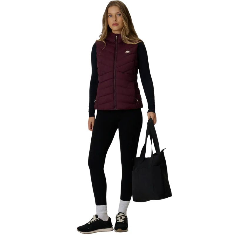 Women's 4F F372 Burgundy Vest 4FWAW26TVJAF372 60S