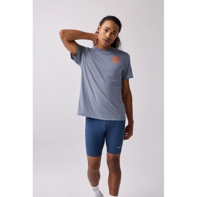 Men's Distance Short Sleeve 3.0 Running T-shirt, Gray Import z Brooks/Brooks/Koszulki Your Sports Performance