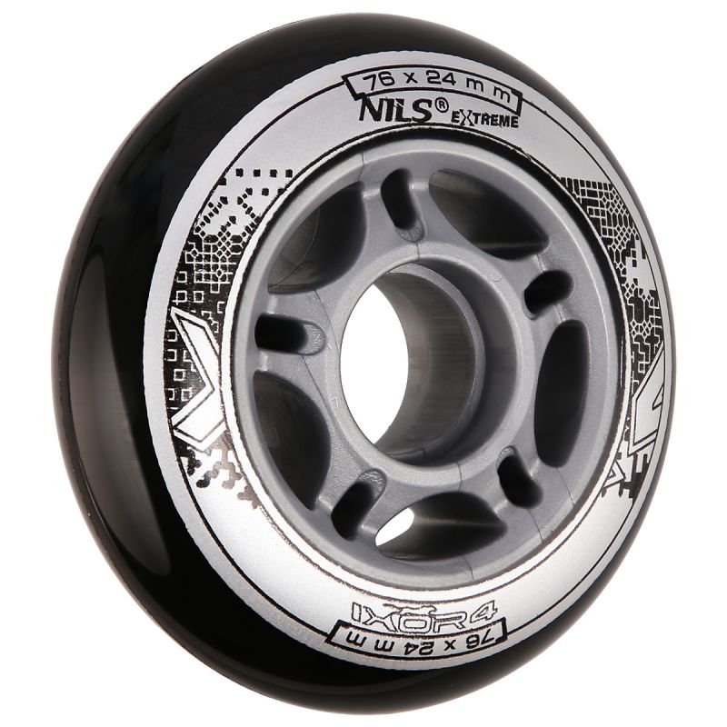 PU 76x24 82A BLACK WHEELS (4 pcs.) NILS EXTREME