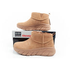 Skechers women's winter boots, insulated leather ankle boots, brown Skechers