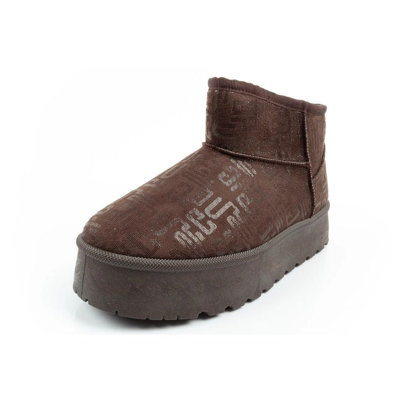 Lee Cooper women's winter snow boots, fashionable fur-lined ankle boots, dark brown Lee Cooper
