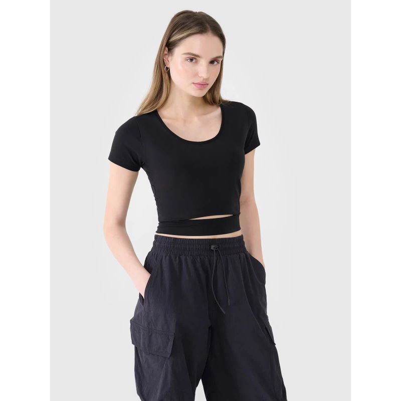 Women's crop top plain T-shirt 4F 4FRSS25TTSHF2695-20S *Kategoria tymczasowa Your Sports Performance