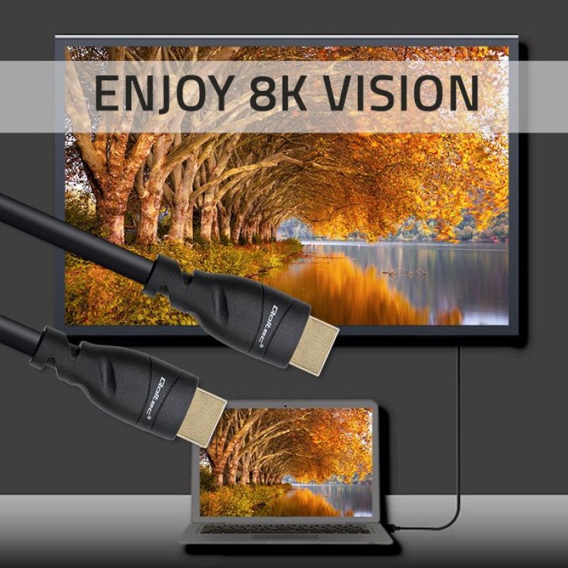 QOLTEC HDMI CABLE V2.1 ULTRA HIGH SPEED 8K | 60HZ | 26AWG | GOLD Kable i adaptery/Kable HDMI Your Sports Performance