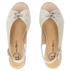 Women's leather sandals on a block, gold Filippo DS7645 Filippo