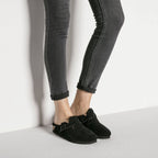 Birkenstock Boston Shearling Black Women's Wool Insulated Clogs in Suede Leather Narrow (0259883) In preparation Your Sports Performance