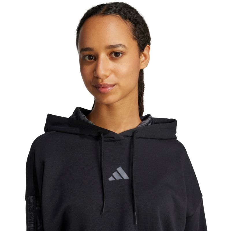 adidas Essentials 3 Stripes Print French Terry Hoodie W JC6244 Clothing/Lifestyle/adidas Adidas