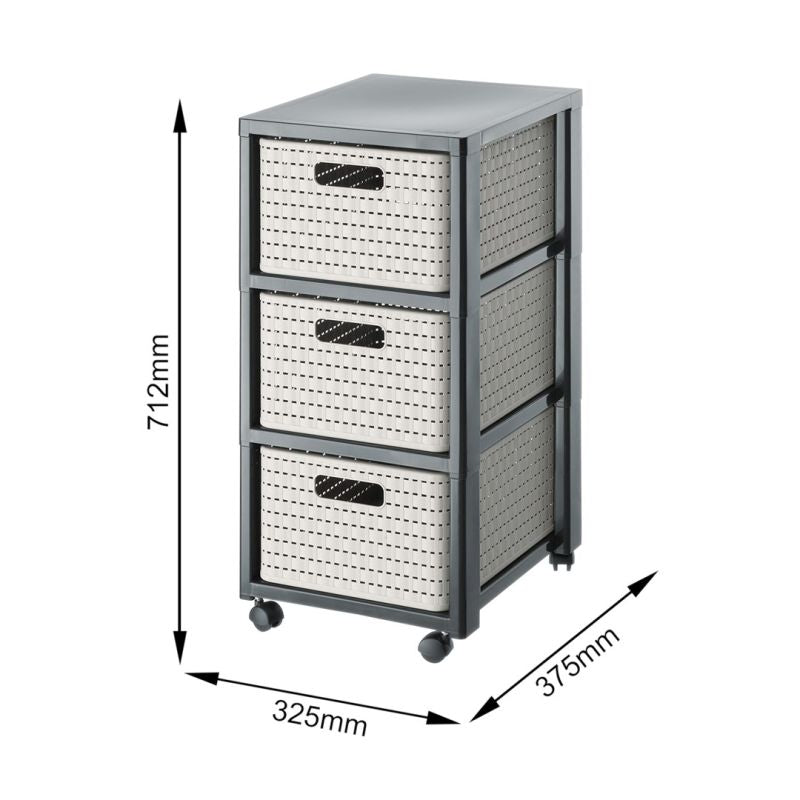 ROTHO Large shelf with 3 drawers COUNTRY cappuccino/anthracite Dla zwierząt/Miski, pojemniki i poidełka (uniwersalne) Your Sports Performance