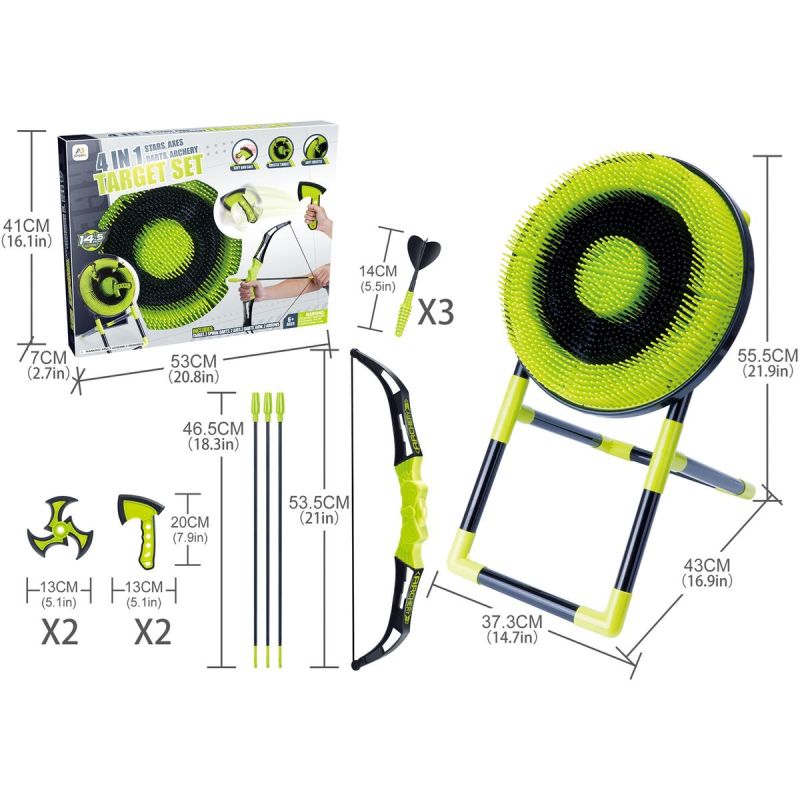 4-in-1 GAME SET: DART, BOW, AXE, SHURIKEN Accessories Your Sports Performance