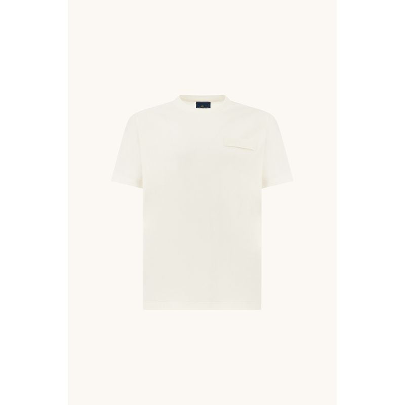 Paul&Shark men's cotton T-shirt light ecru 26411038-108 - classic cut, logo