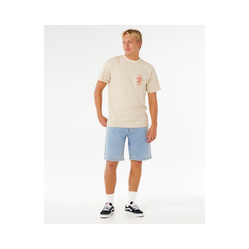 RIP CURL Search Icon Tee Beige