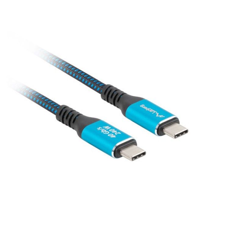 LANBERG USB-C CABLE M/M USB4 0.5M 240W 8K 60HZ BLACK-BLUE Kable i adaptery/Kable USB Your Sports Performance