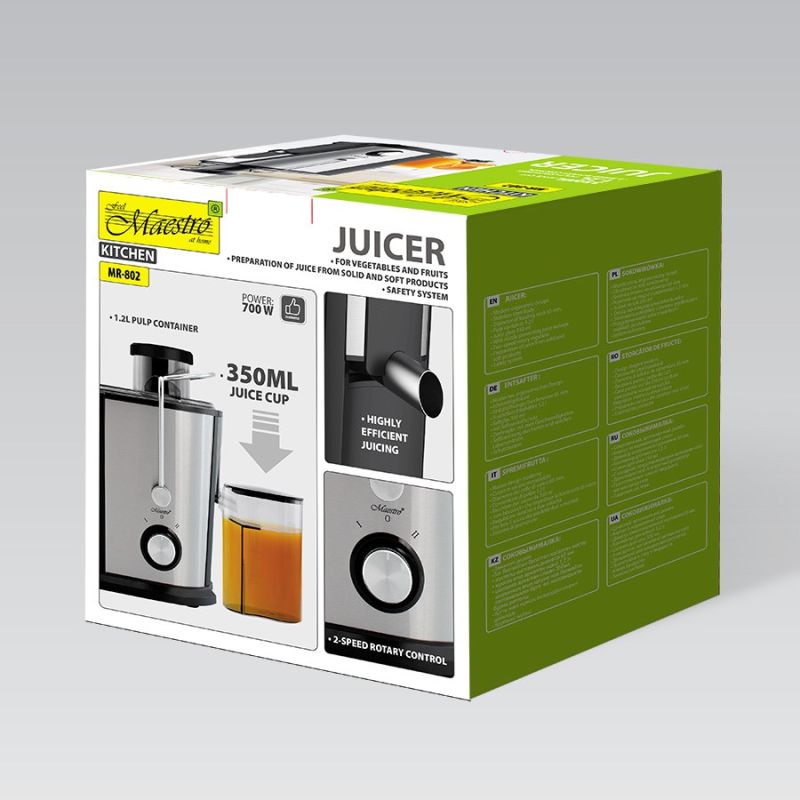 Juicer 700W MR-802 MAESTRO AGD - Produkty/Sokowirówki Your Sports Performance