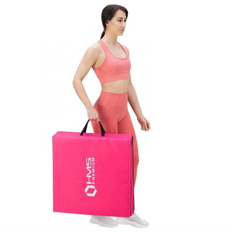 Folding gymnastic mattress pink 1800x600x500mm HMS MGS02 In preparation Your Sports Performance